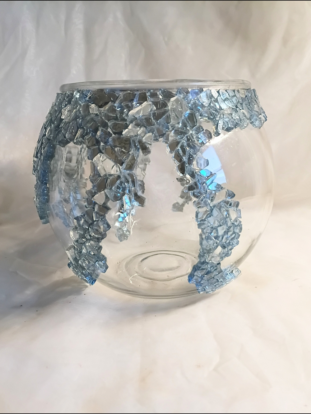 Blue Glass Mosaic Fishbowl